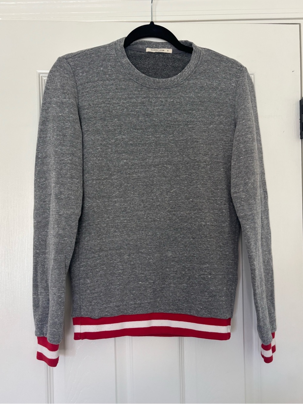 Marine Layer Jenny Fleece Crewneck Sweatshirt in heather grey size small